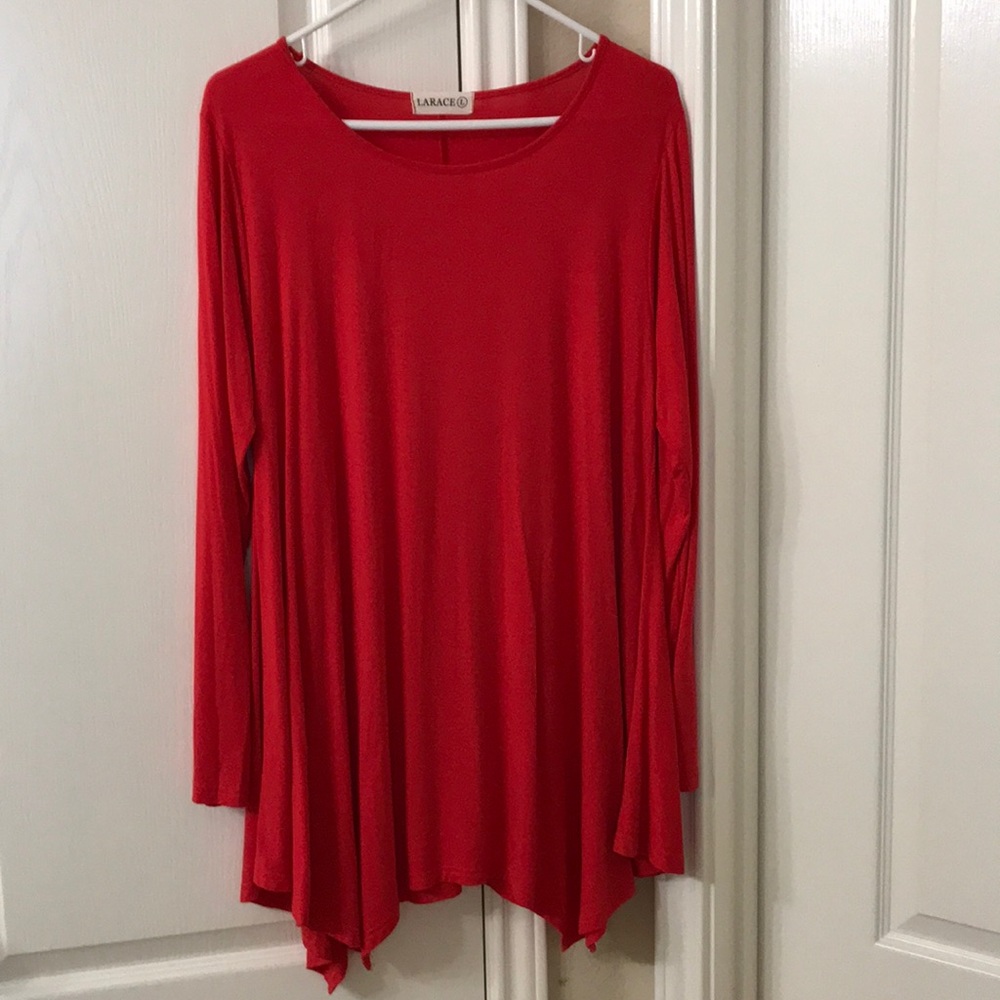 LARACE Sleeve Ruffled hem tunic